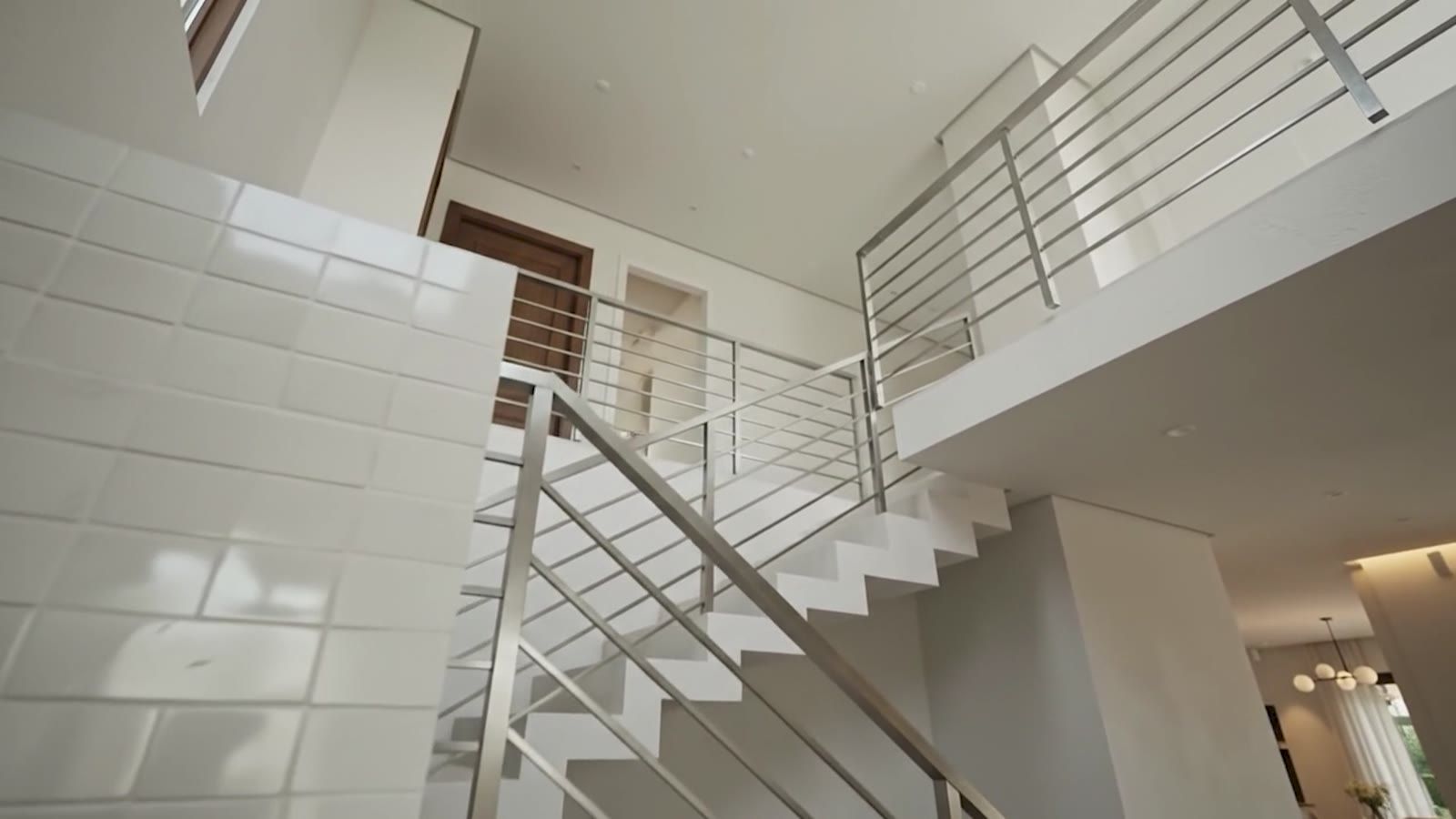 Photo-real architectural staircase with metal railings